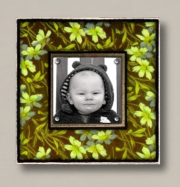 Small Magnetic Frame Green Floral