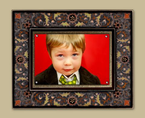 Magnetic Frame Vintage Yellow Red Floral