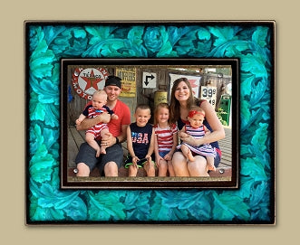 Magnetic Frame Vintage Blue Leaf