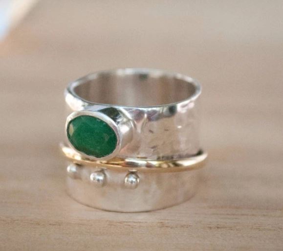 Libby Meditation Ring Emerald 7
