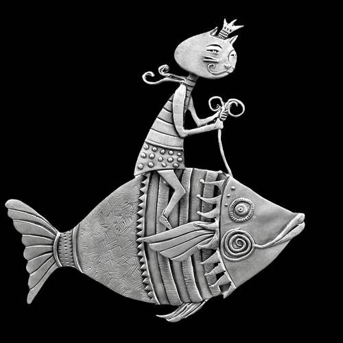 Cat Riding Fish