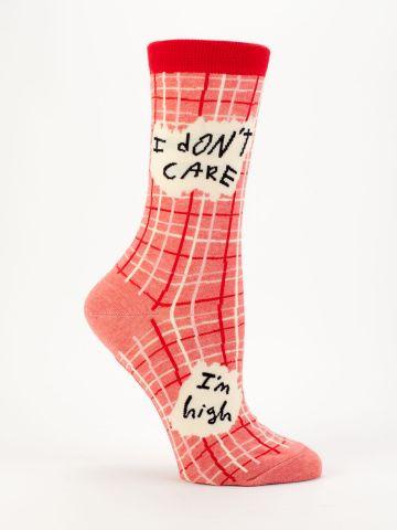 I Don't Care I'm High Crew Socks