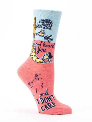 I Heard You Don't Care Crew Socks