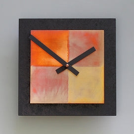 Black & Copper Square Wall Clock
