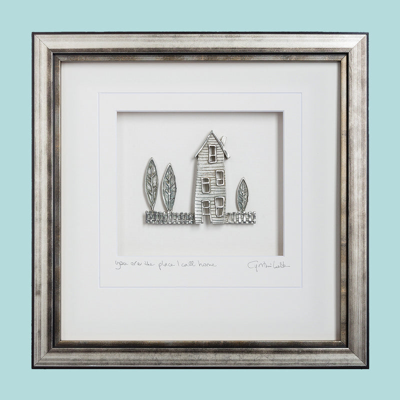 Cottage Pine Trees Silver Frame