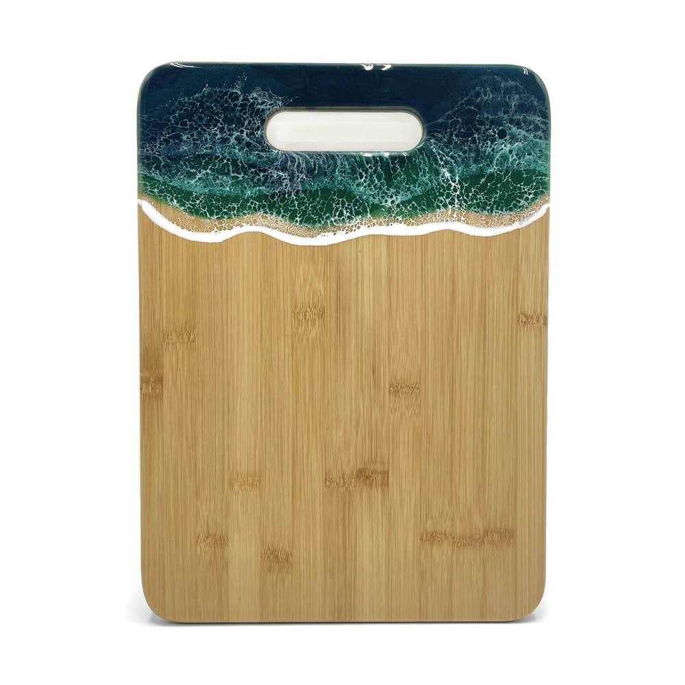 Large Ocean Wave Board Emerald Vertical