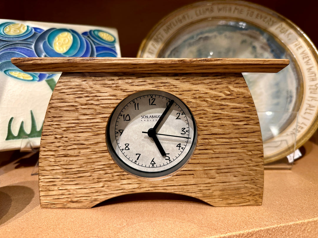 Arts + Crafts Mantel Clock Nut Brown