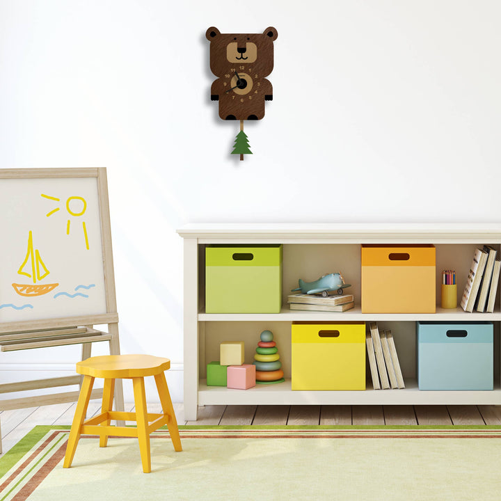 Bear Pendulum Clock - Brown