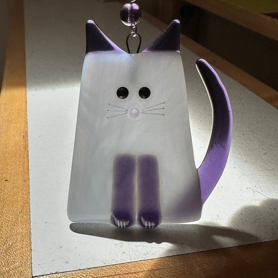 Purple Fat Cat Ornament
