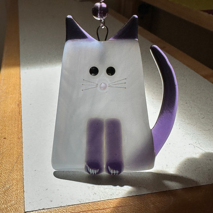 Purple Fat Cat Ornament