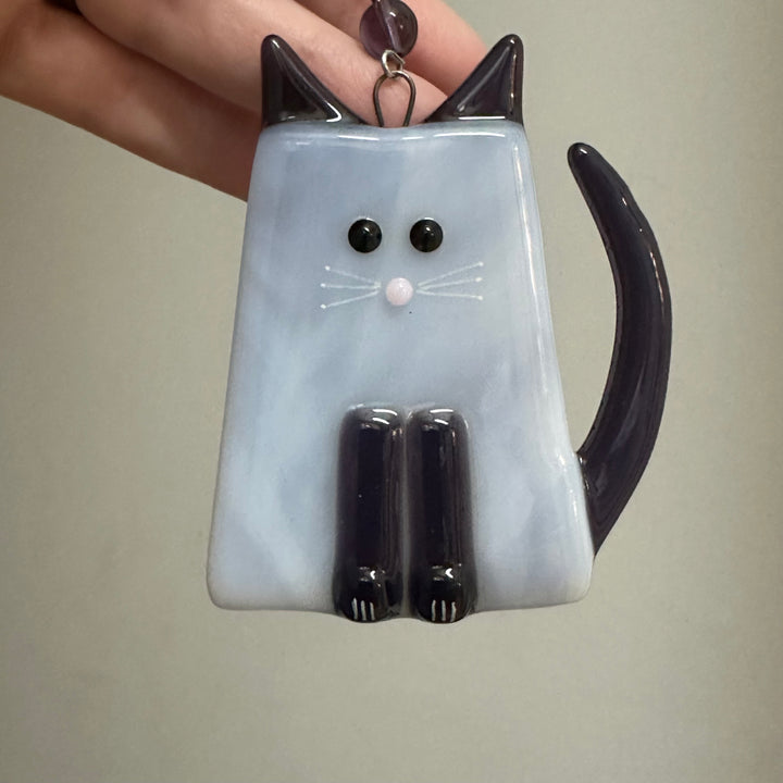 Purple Fat Cat Ornament