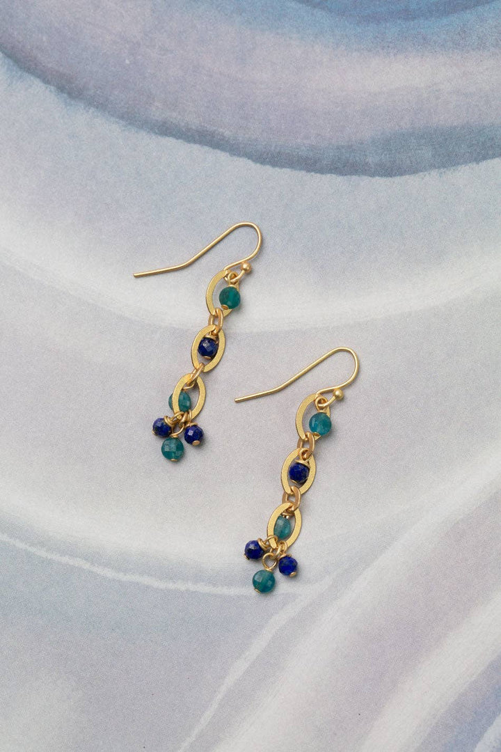 Starry Night Blue Apatite + Lapis Lazuli Earrings