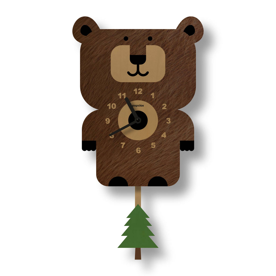 Bear Pendulum Clock - Brown