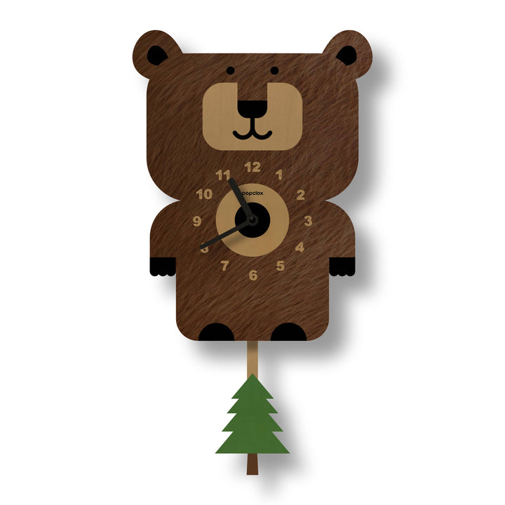 Bear Pendulum Clock - Brown