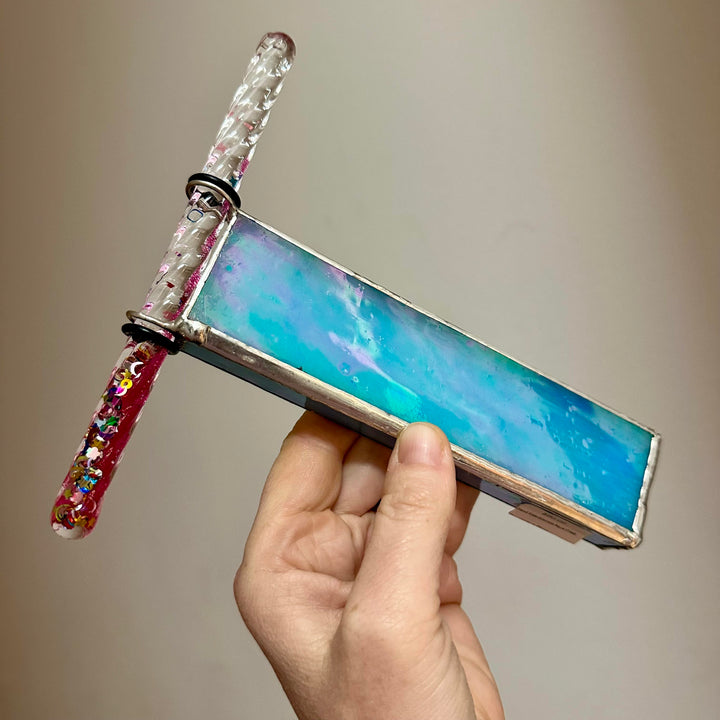 Wand Kaleidoscope Aqua Glass