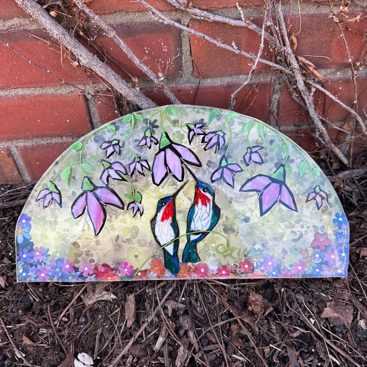 Hummingbirds + Fuchsia Arch