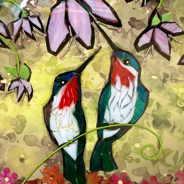 Hummingbirds + Fuchsia Arch