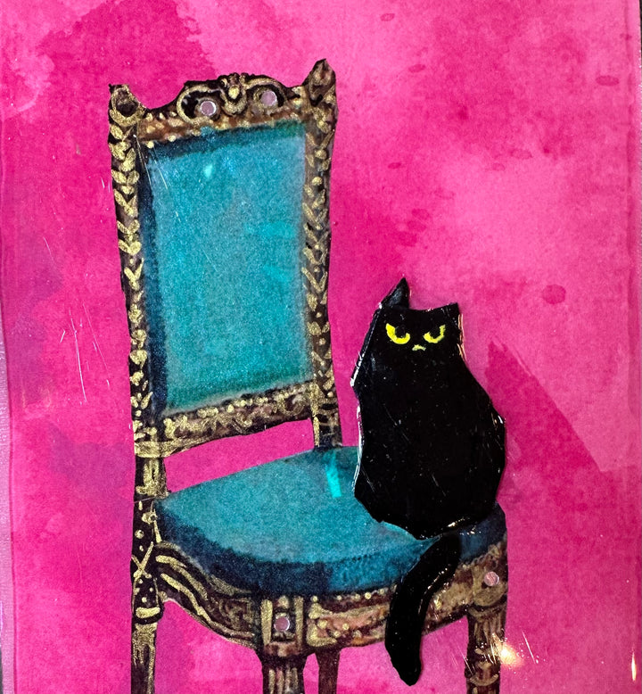 Bad Kitty on Blue Chair Mosaic