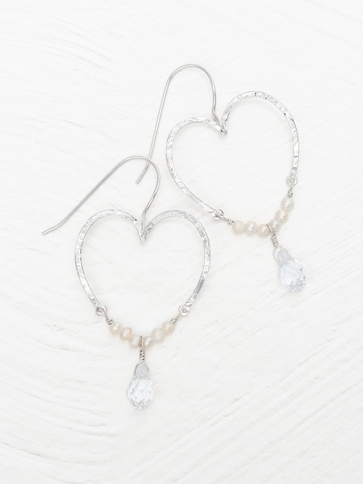 Lucia Earrings  Silver/White