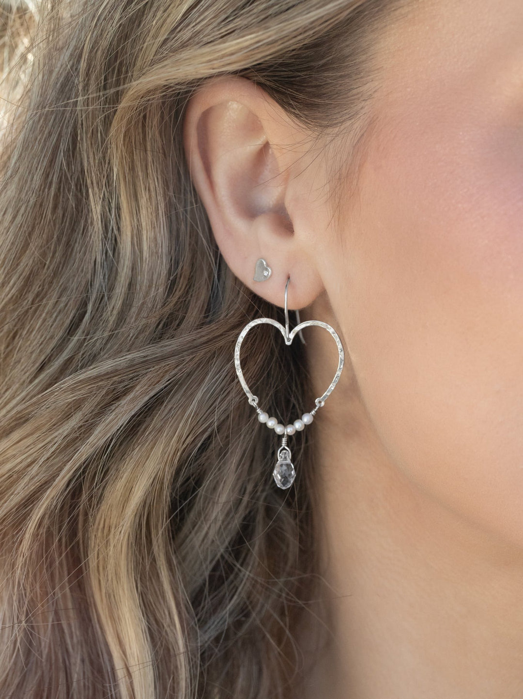 Lucia Earrings  Silver/White
