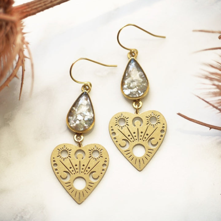 Padma Heart Dangle Earrings