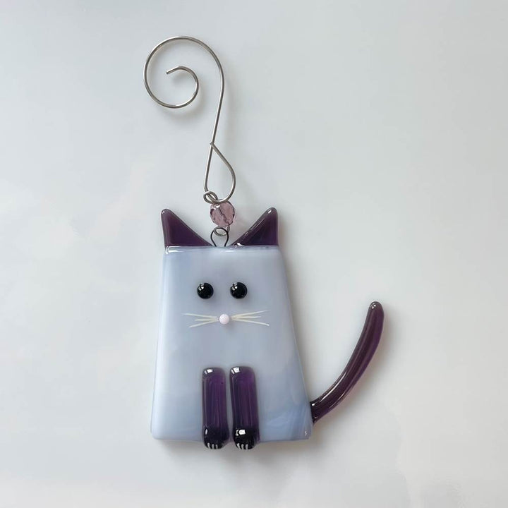 Purple Fat Cat Ornament
