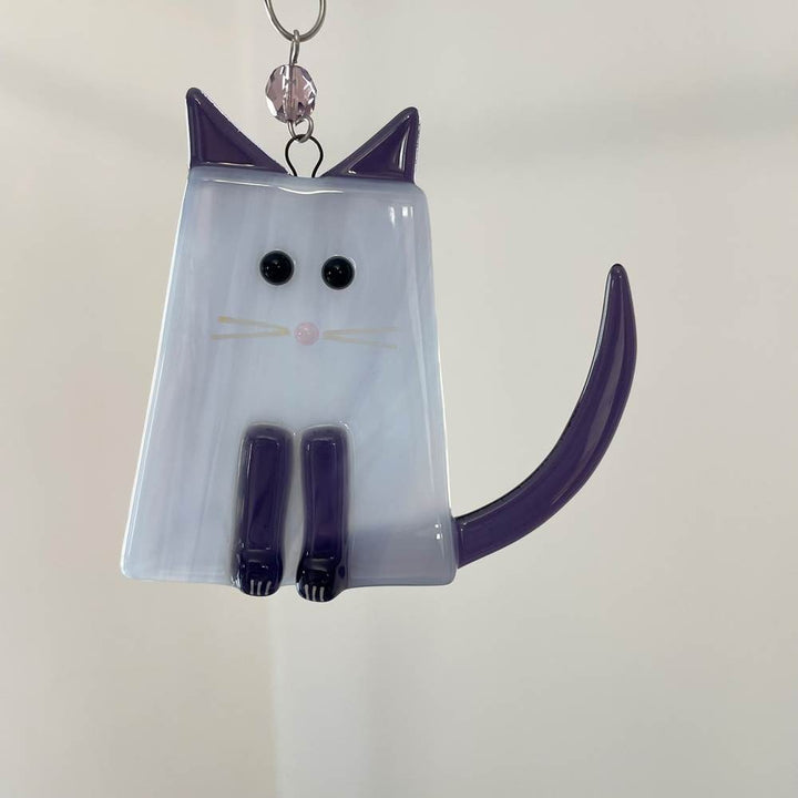 Purple Fat Cat Ornament