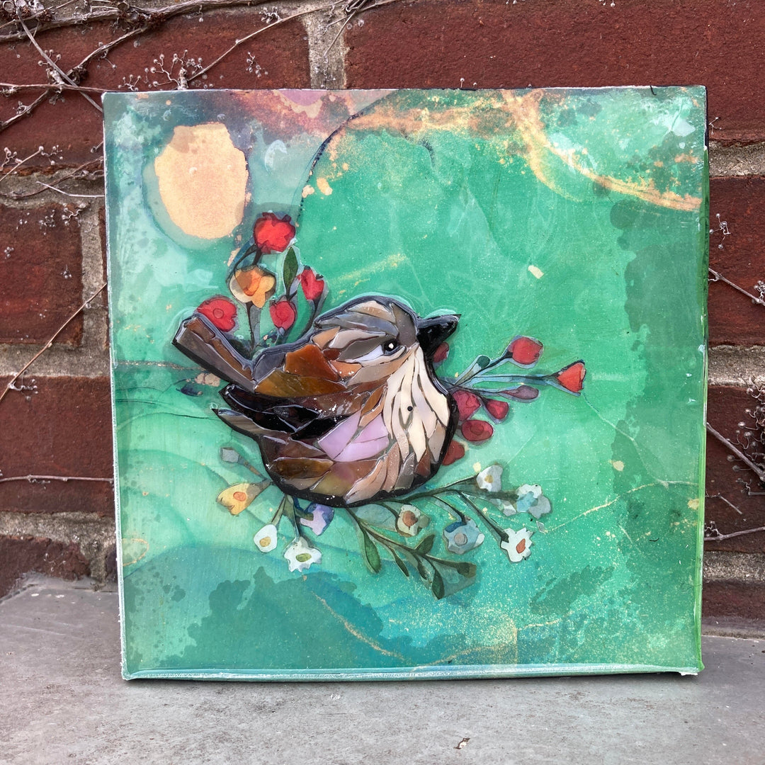 Bird in Flowers Mosaic