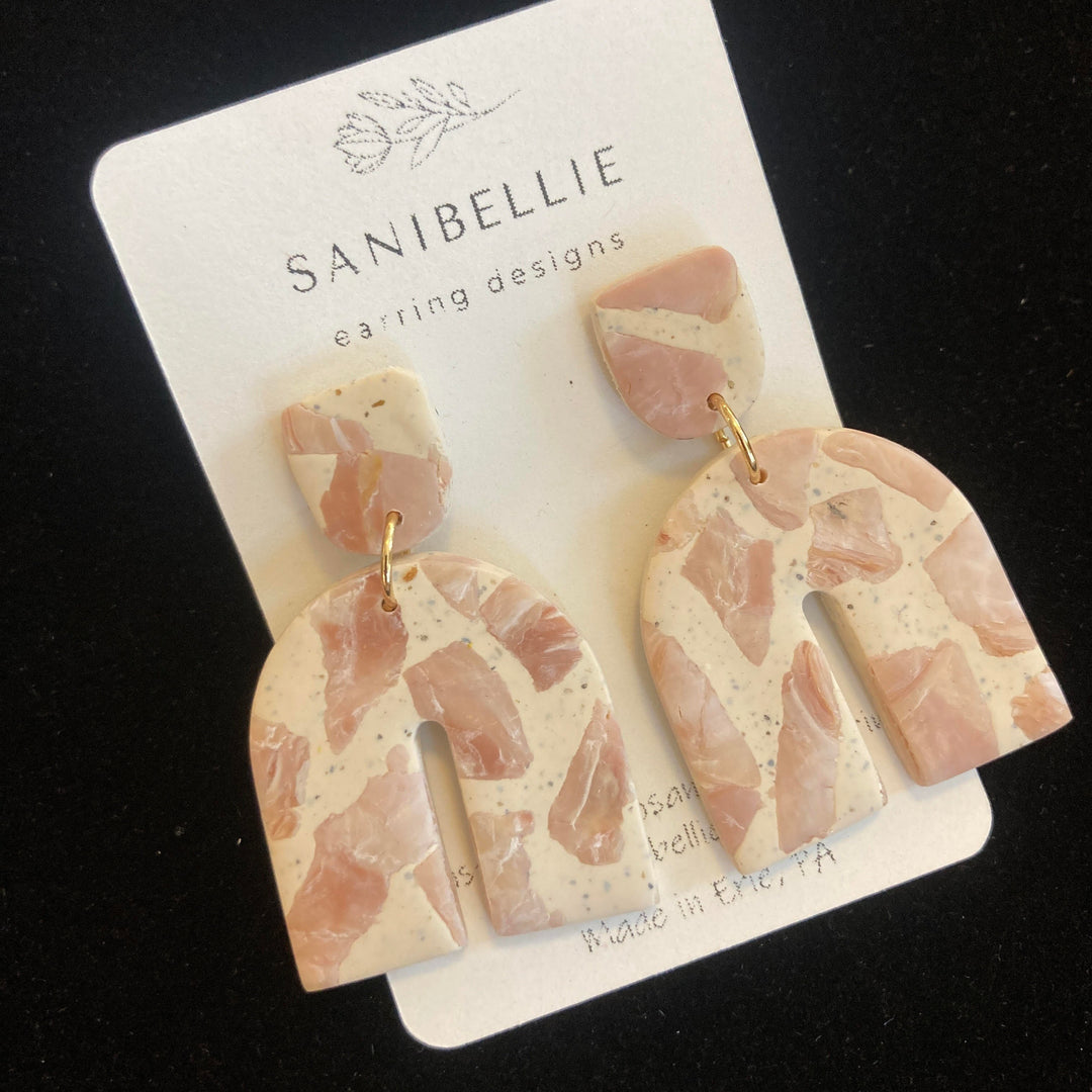 Earrings Terazzo Arch Tan