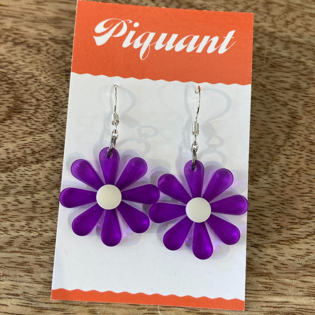 Mini Flower Earrings Purple