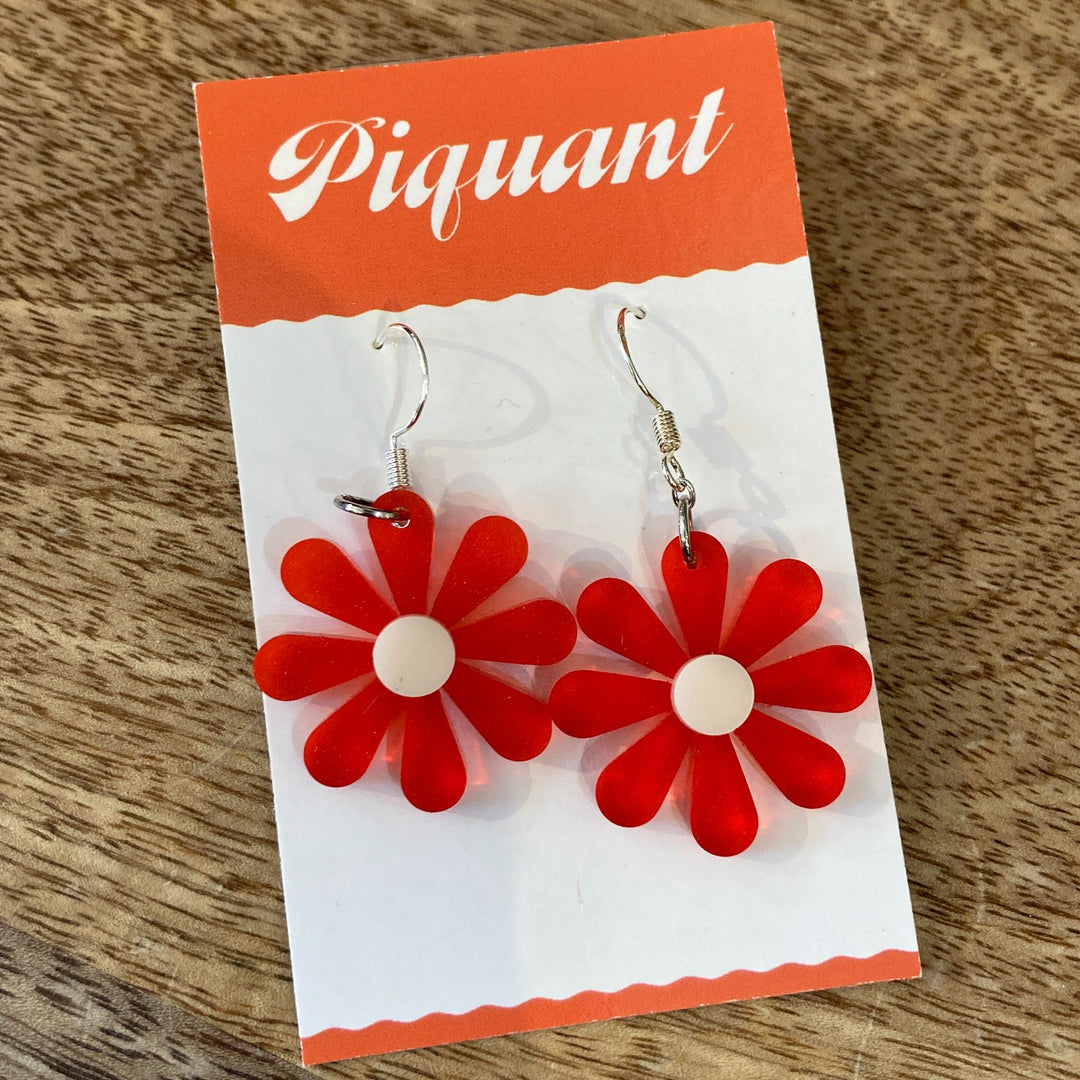 Mini Flower Earrings Red