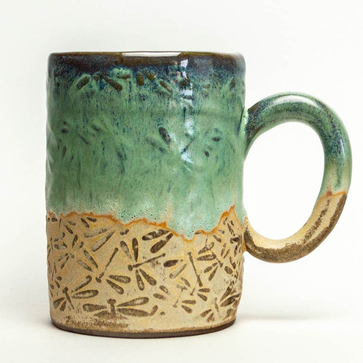 16 oz. Mug Dragonfly Green + Blue