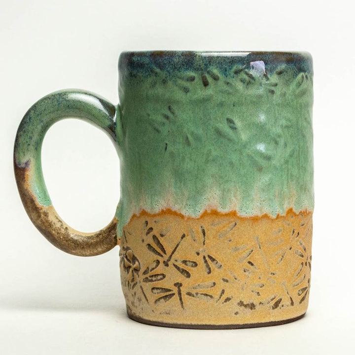 16 oz. Mug Dragonfly Green + Blue