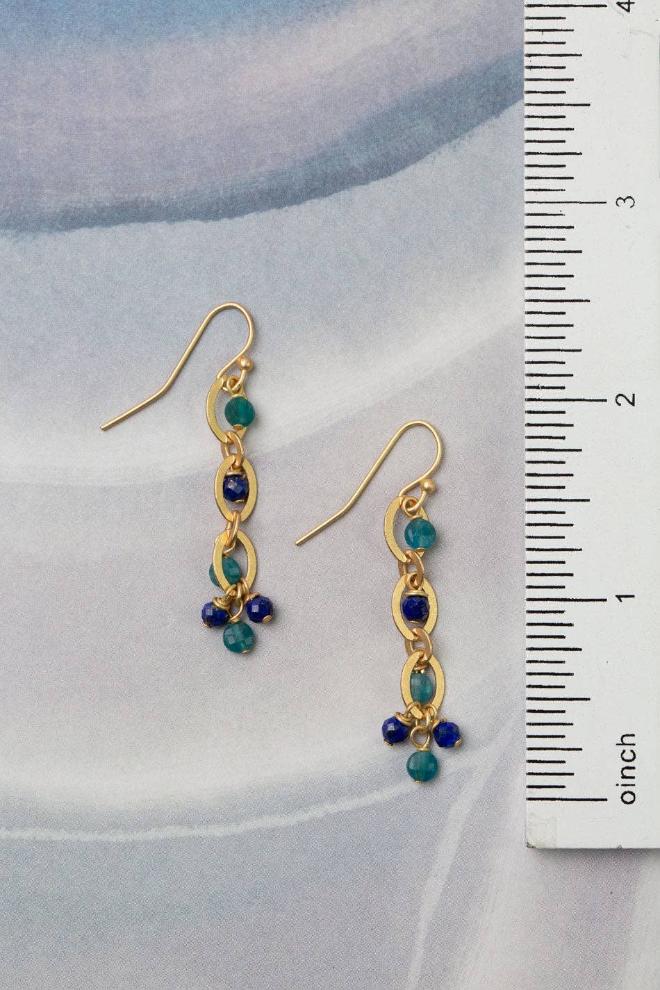 Starry Night Blue Apatite + Lapis Lazuli Earrings