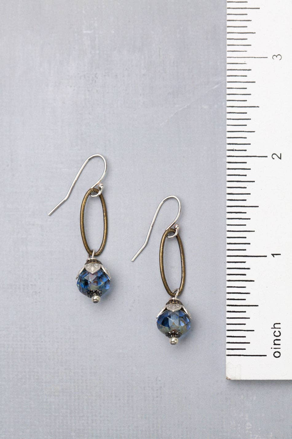 Venetian Dreams Faceted Czech Glass + Antique Silver Plated Brass Flower Petals Earrings