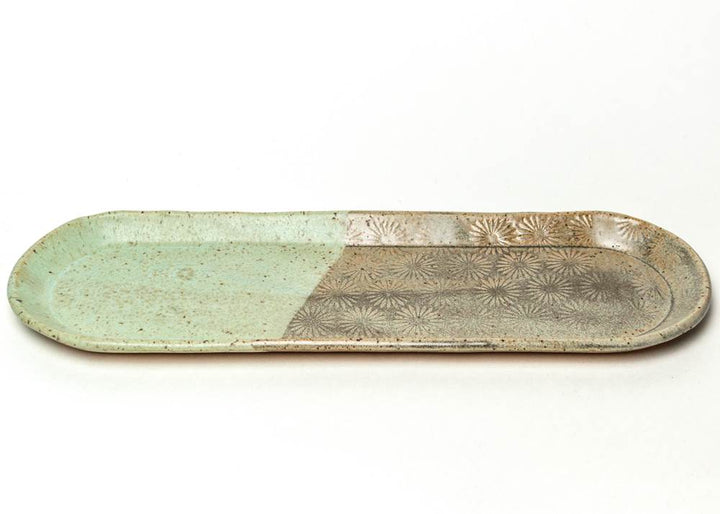 Ceramic Platter Gray + Blue
