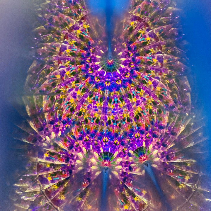Wand Kaleidoscope Slag Glass Blue + Green