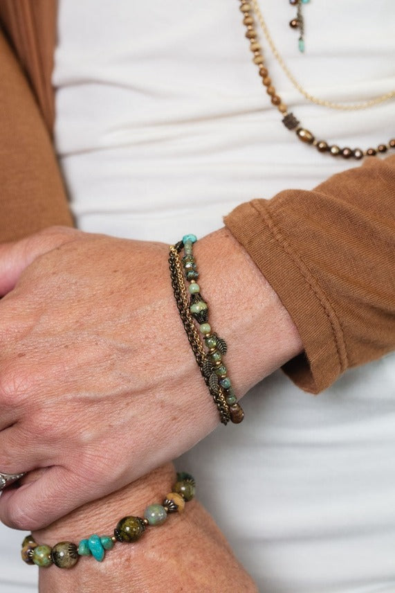 Rustic Creek Multistrand Bracelet Czech