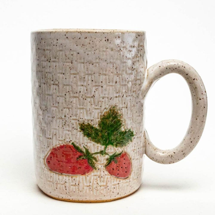 16 oz. Mug Strawberry White