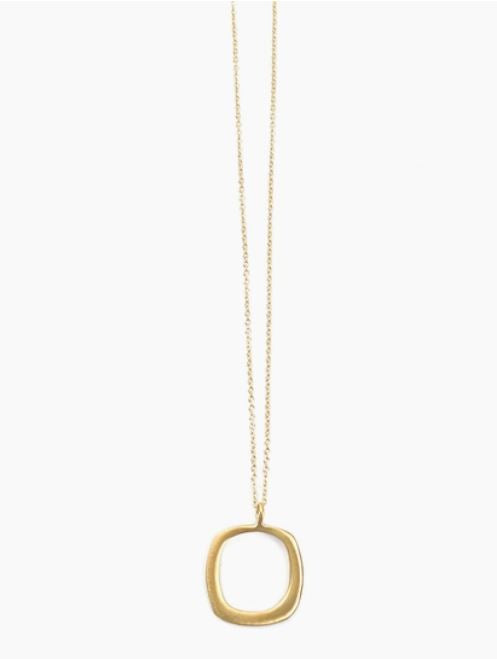 Small Open Square Nekclace Vermeil